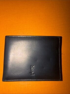 Saint Laurent Black Leather Wallet with YSL Monogram